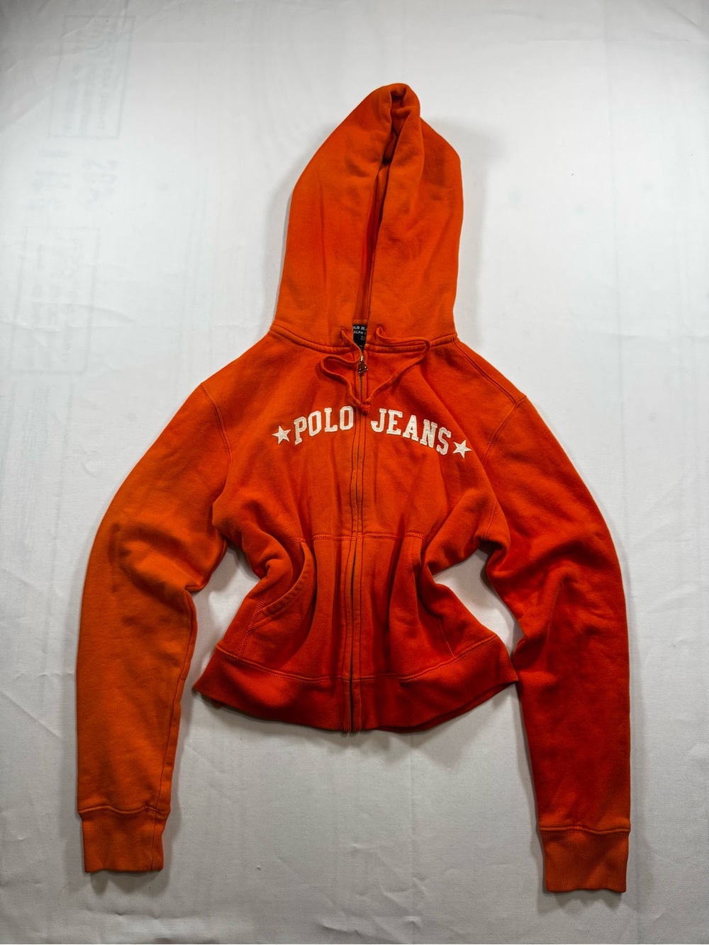 Polo by Ralph Lauren Orange Zip Hoodie with White Chest Logo